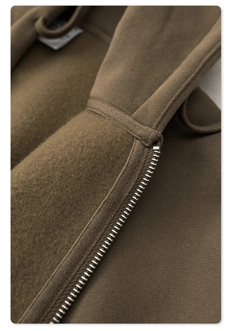 ZODF 2024 Winter Women Zipper Crop Hoodies Female Girls Solid 345gsm Warm Fleece Short Hooded Zip-Up Coat HY0911