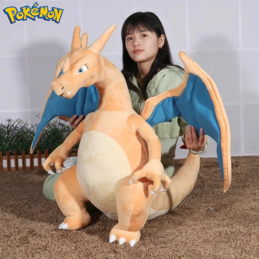 80CM Big Size Pokemon Charizard Plushies Cartoon Anime Peluche Kawaii Ornament Stuffed Comfortable Soft Doll Children Toy Gift