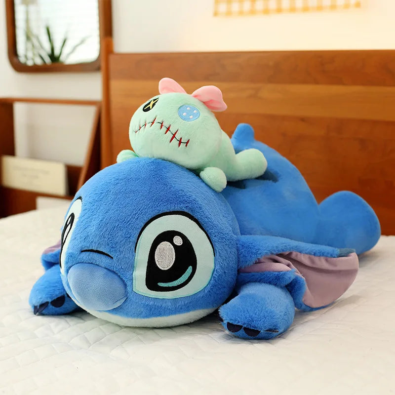 40-100cm Disney Lilo and Stitch Plush Stuffed Toys Cartoon Anime Plushie Lying Stich Doll Soft Pillow Xmas Birthday Gift for Kid