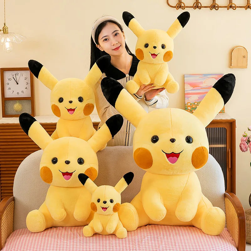 35-70CM Big Size Sitting Pikachu Plush Pokemon Cartoon Anime Peluche Kawaii Ornament Stuffed Animal Children's Toys Gifts