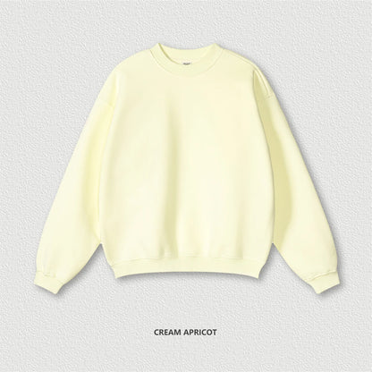 ZODF 2024 Winter Men 345gsm Fleece Sweatshirts Unisex Women Casual Loose Warm Solid O-Neck Pullovers Streetwears HY0865