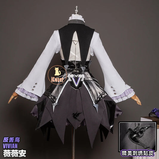 Zenless Zone Zero Vivian Cosplay Costume Wig Dress Uniform Headwear Mockingbird Carnival Halloween Party for Women Girls Props