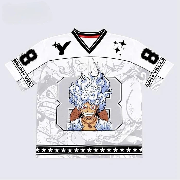 88 Jersey One Piece Monkey D. Luffy Gear 5 Anime Y2k Kpop Baseball Hockey Tshirt Fashion Streetwear Anime Daily Unisex Tops Tees