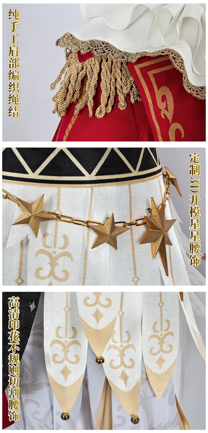 iCoser Identity V Hullabaloo Brightest Star Cosplay Costume Wig Mike Morton Uniform Hat Ring Halloween Party Women Men Carnival