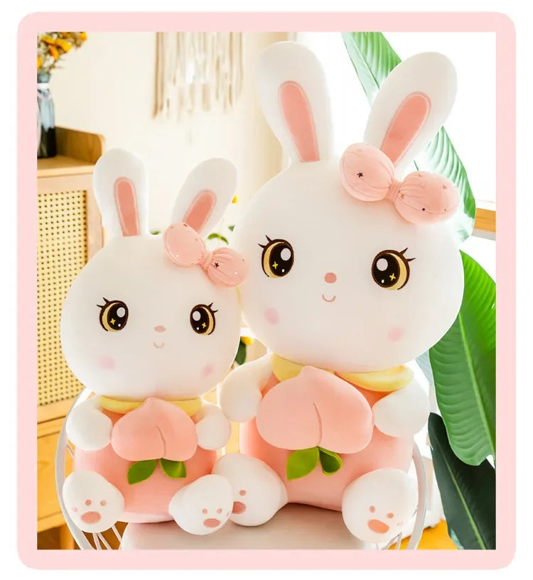 50/65/80cm Cute Peach Rabbit Plush Toy Pillow Kawaii Stuffed Soft Animal Bunny Doll Baby Kids Toy Birthday Gift Present for Girl