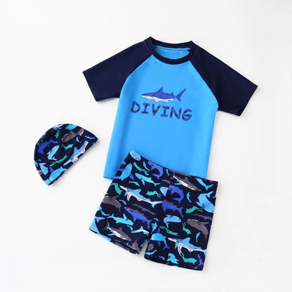 2025 New Boy Girl Swimwear Swim Suits Sun Protective Short Sleeve Children Swimsuits Children's Bathing Suit Kids Swimming Suits