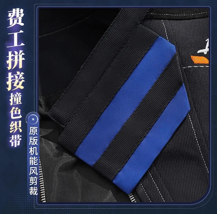 iCoser Love and Deepspace Caleb Cosplay Costume Wig Flying Jacket Uniform Necklace Halloween Party for Women Men Carnival Props