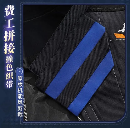 iCoser Love and Deepspace Caleb Cosplay Costume Wig Flying Jacket Uniform Necklace Halloween Party for Women Men Carnival Props