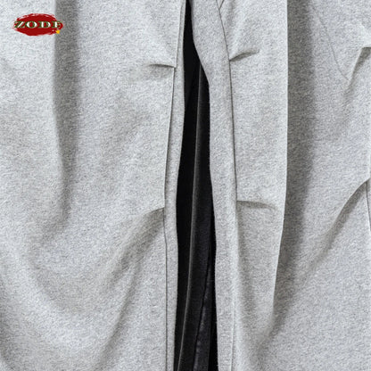 ZODF Retro 2024 Winter Patchwork Pants For Men Unisex Washed High Street 370gsm Oversized Double Knees Straight Trousers HY0878