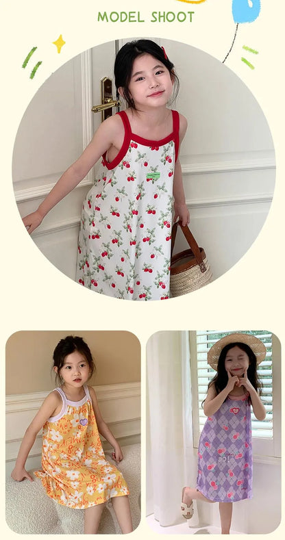 Summer Girl Nightgowns Children Pajama Dresses Pajamas For Girls Toddler Night Dress Kids Pijama 2 to 4 6 8 10 11 12 13 14 Years