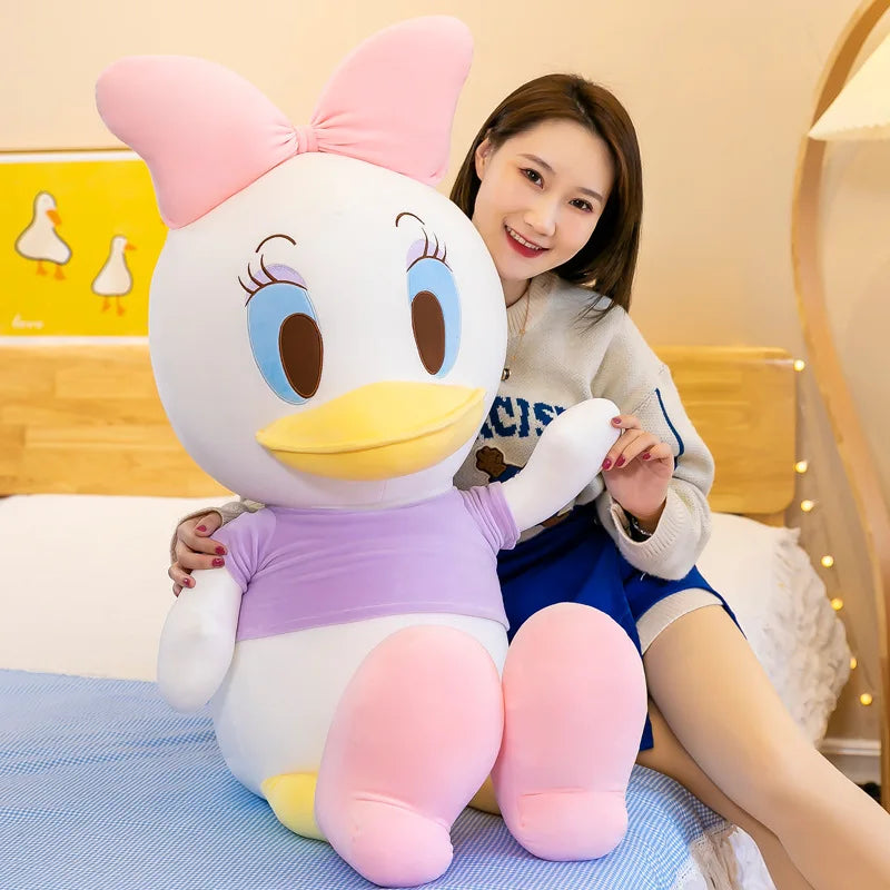 Disney Donald Duck Daisy Giant Plush Dolls Hot Toys Kawaii Soft Pillow Stuffed Animal Couple Dolls Birthday Xmas Gifts for Kids