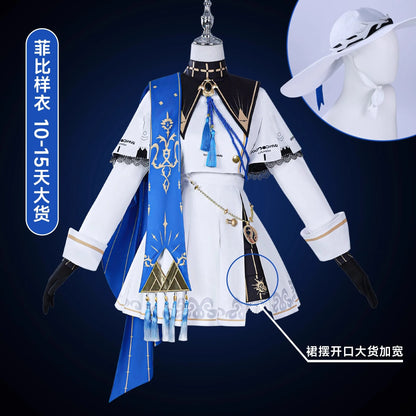 Wuthering Waves Phoebe Cosplay Costume Wig Dress Hat Headwear Sticker Stocking Rinascita Halloween Party Women Girls Prop iCoser