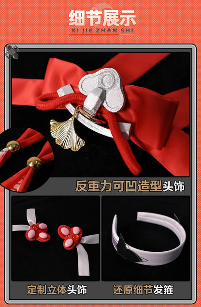 Zenless Zone Zero Ye Shunguang Cosplay Costume Wig White Dress Headwear Yunkui Summit Halloween Party for Women Girls Role Play