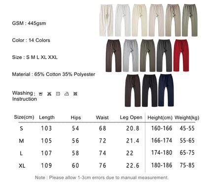 ZODF New 2025 Autumn Men's 445GSM Sweatpants Unisex High Street Soft Knitted Straight Pants Brand Streetwears Tracksuits HY0382