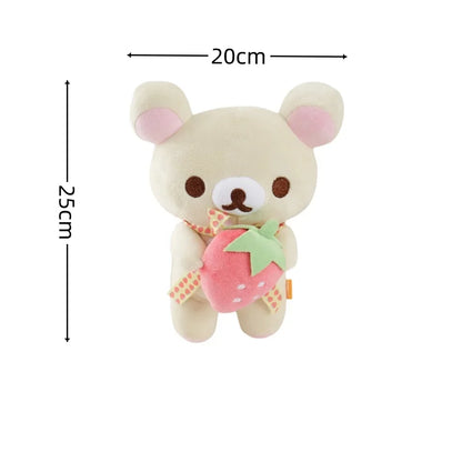 strawberry Rilakkuma Plush Doll Cartoon Bear Toy Kawaii Rilakkuma Room Decor Teddy Bear Plushies Cute Couple Bear Xmas Gift