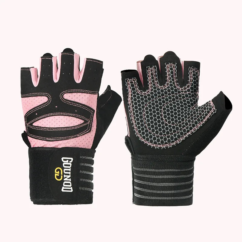 Gounod Weightlifting Gloves with Wristband Support – Breathable Anti-Slip Gym for Bodybuilding Powerlifting and Fitness