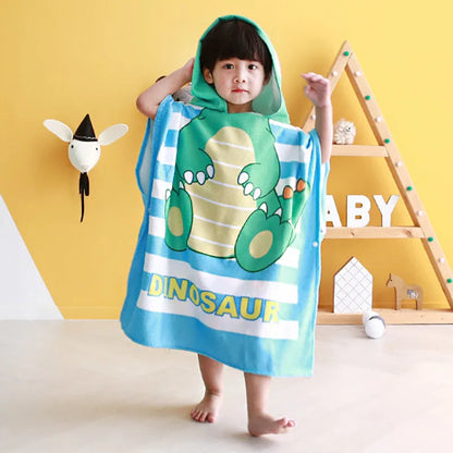 Bath Robe for Kids Bathing Towels Boys Hooded Microfiber Unicorn Beach Towel Robes Girls Stitch Cape Towels Poncho