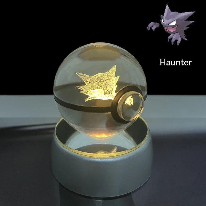 Pokemon 3D Crystal Ball Glastrier Charizard Eternatus Froakie Anime Game Pokeball Led Night Light Base Birthday Gift Home Decora