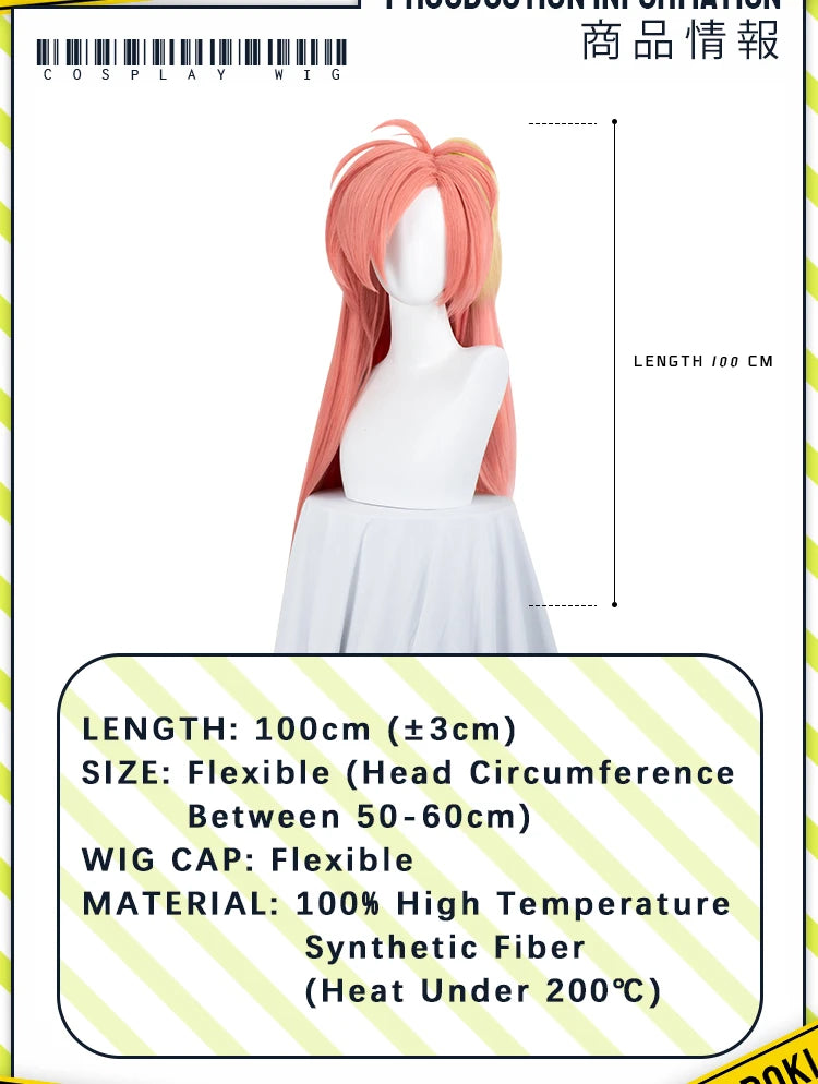 IN STOCK Vaggie Cherry Boom Lillth Morningstar Wig Anime DokiDoki 100cm Long Hair Lillth Cosplay Pre Crimped Wig Free Cap