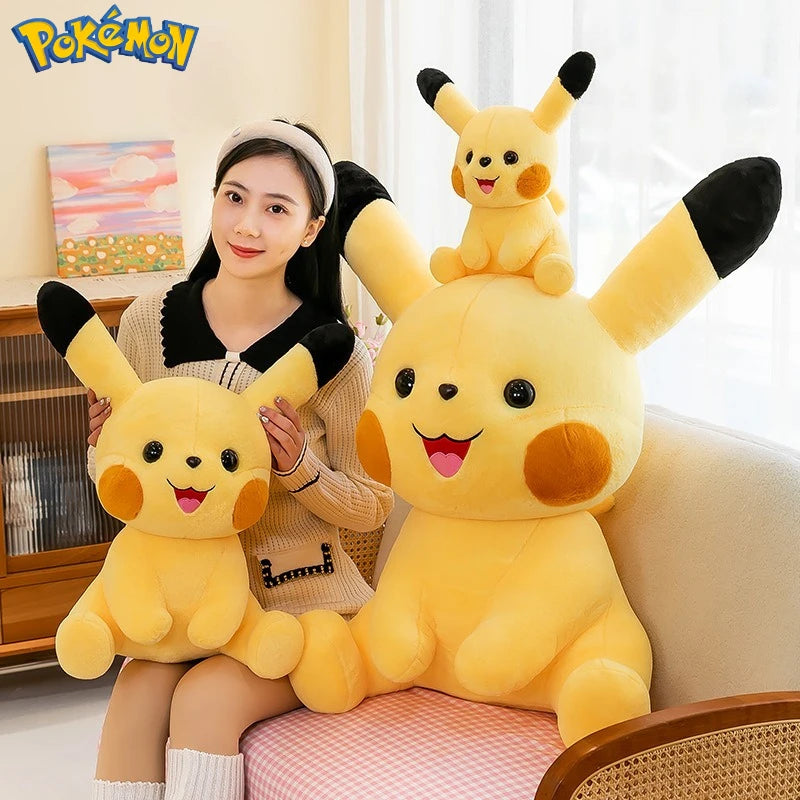 35-70CM Big Size Sitting Pikachu Plush Pokemon Cartoon Anime Peluche Kawaii Ornament Stuffed Animal Children's Toys Gifts