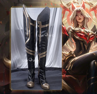 UWOWOW Ahri Shoes Game League of Legends/LOL: Immortalized Legend Ahri Cosplay Shoes Size 35-44 High Tube