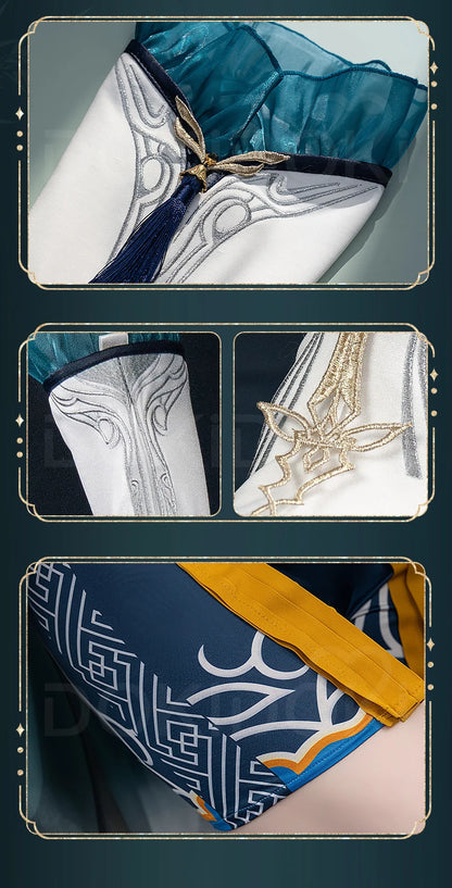 Flowing Clouds Embrace Breeze Heroine Cosplay Costume Game Love and Deepspace DokiDoki-R Women White Dress Lishen Zayne Cosplay