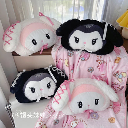 Sanrio Lolita My Melody Headrest Back Cushion Car Seat Belt Cover Stuffed Anime Kuromi Cuddly Pillow Plushies Xmas Gifts Girl