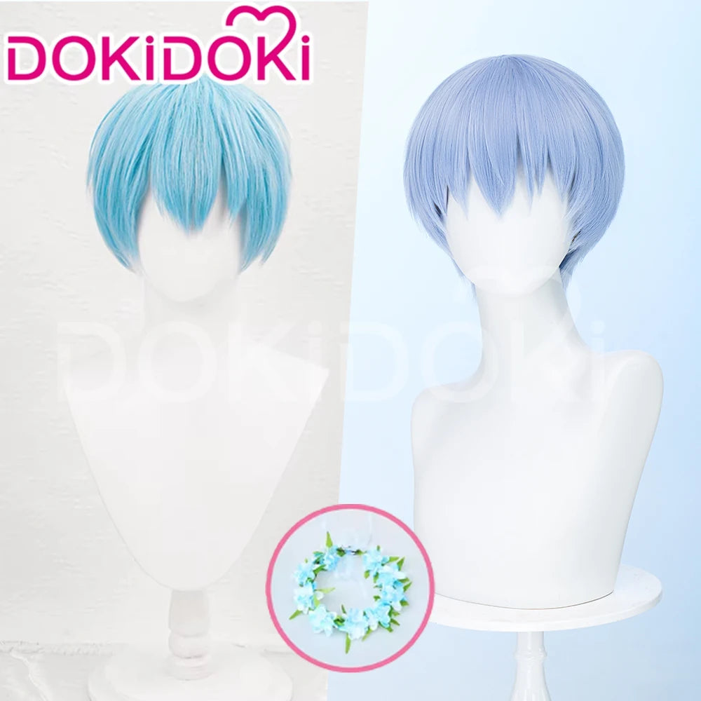 IN STOCK Himmel Stark Heiter Wig Anime Frieren: Beyond Journey's End Cosplay DokiDoki Men Wreath Blue Short Hair Heat Resistant