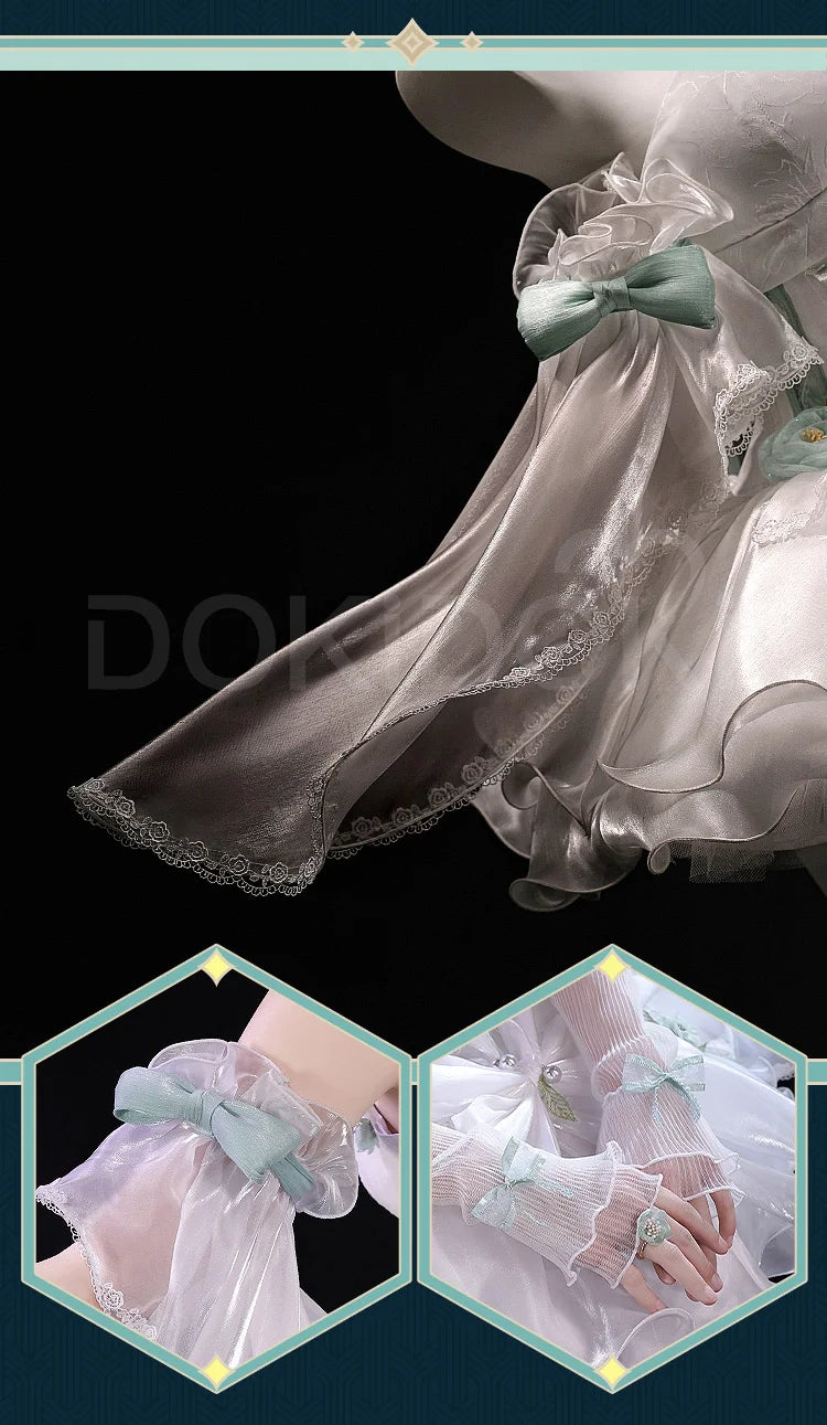 IN STOCK Lynette Doujin Cosplay Costume Game Genshin Impact DokiDoki-SR Angel's Courtyard White Dress Ballet Cute Fontaine