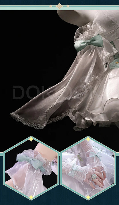 IN STOCK Lynette Doujin Cosplay Costume Game Genshin Impact DokiDoki-SR Angel's Courtyard White Dress Ballet Cute Fontaine
