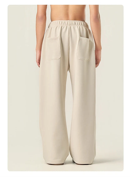 ZODF Casual 350gsm Fleece Unisex Loose Fit Wide Leg Straight Pants Warm Sport Trousers Winter HY0037
