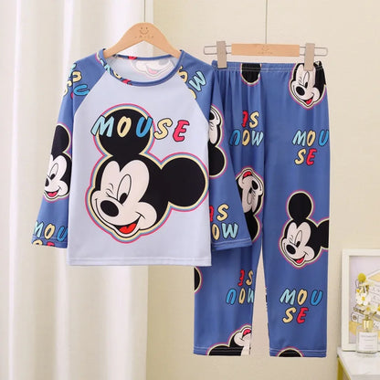 Kids Pajamas Boys Pyjama Set Toddler Girl Sleepwear Cute Cartoon Anime Pink Blue Long Sleeve Pijama