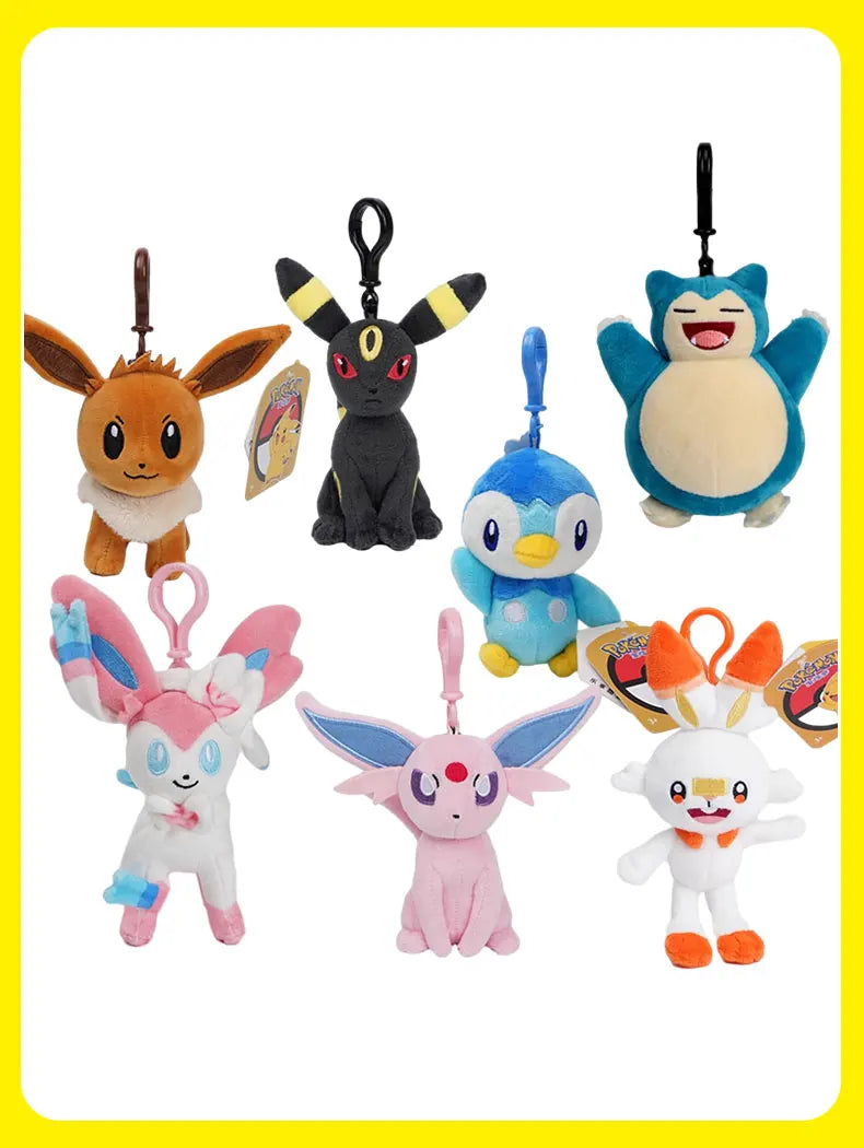 Pokemon Pikachu Mew Squirtle Charmander Kawaii Plush Toy Pendant School Bag Backpack Pendant Key Ring Small Doll Birthday Gift