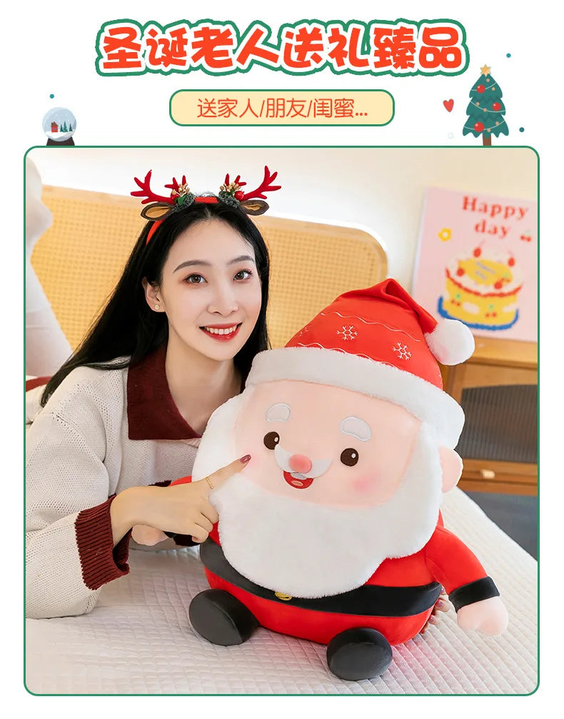 New 50cm Plush Santa Claus Doll Stuffed Toy Cuddly Pillow Christmas Gift for Kids Birthday Xmas Present Wholesale Small Gift