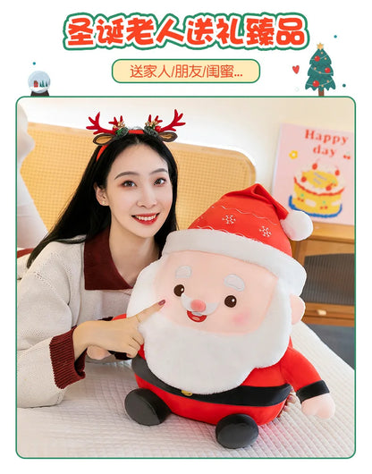 New 50cm Plush Santa Claus Doll Stuffed Toy Cuddly Pillow Christmas Gift for Kids Birthday Xmas Present Wholesale Small Gift