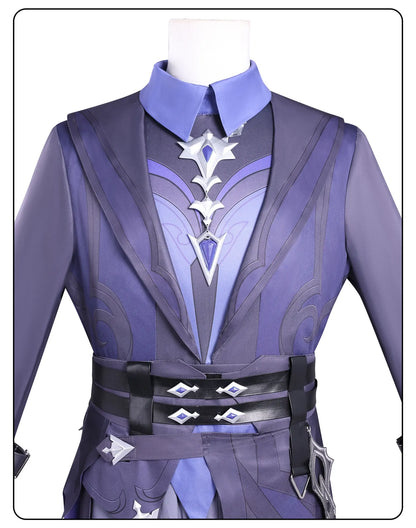Genshin Impact Kyryll Chudomirovich Flins Cosplay Costume Wig Uniform Halloween Party for Women Men Carnival Role Play Outfit