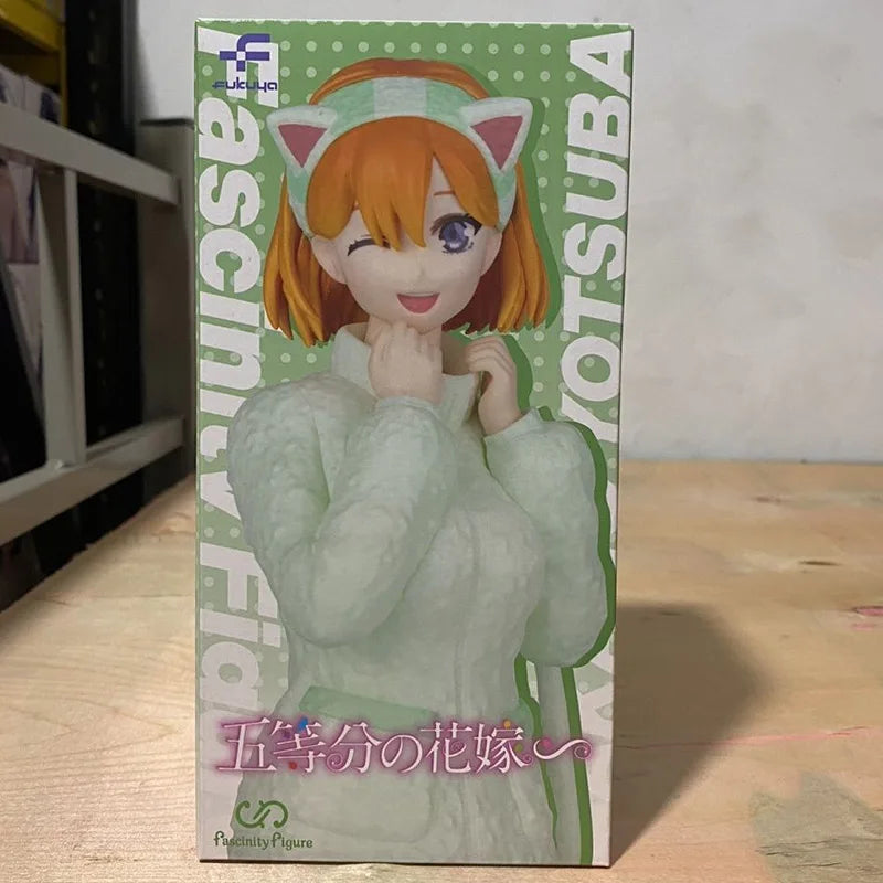 Bandai Fukuya Nakano Ichika Nino Miku Cat Ear Hoodie 19CM PVC Model - Yotsuba