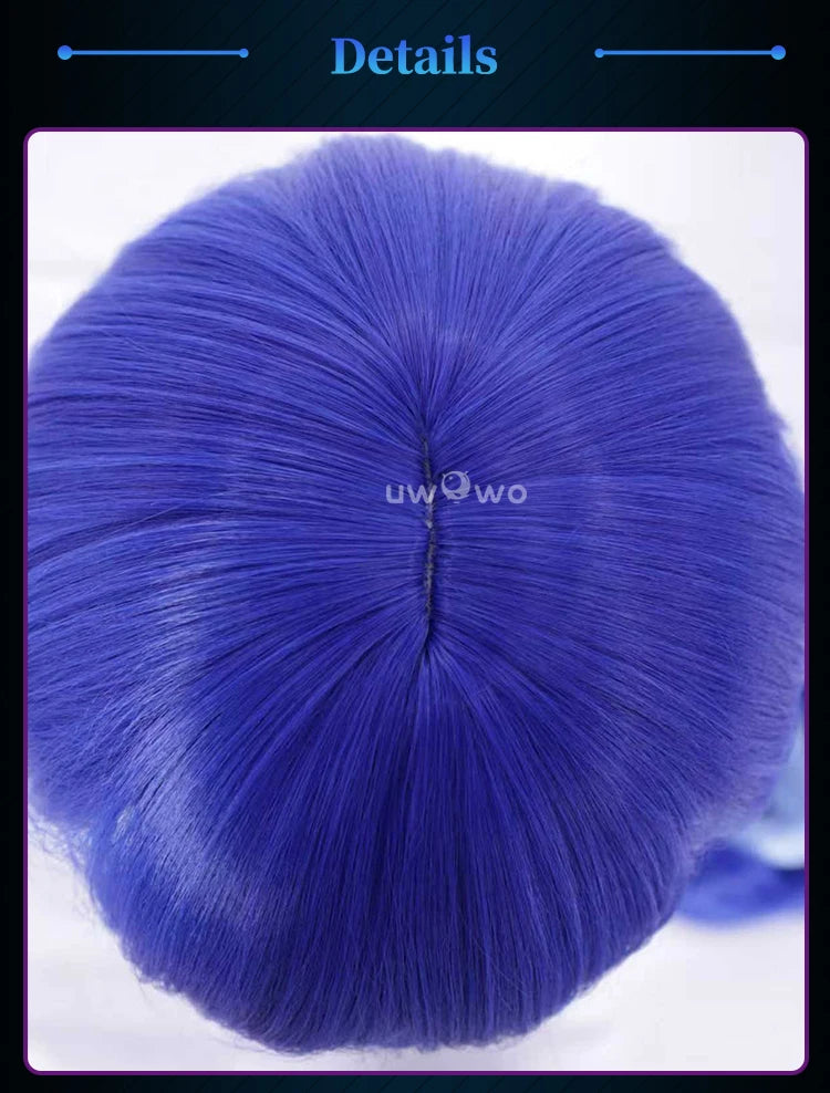 UWOWO IUNO Wig Game Wuthering Waves WuWa IUNO Cosplay Wig Long Hair Blue Hair Halloween Wig