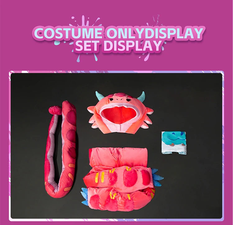 Neekoo Cosplay Costume Game Cosplay DokiDoki-R Neekoo Skin Super Fan Cosplay Women Cute Red Plush Costume Tail