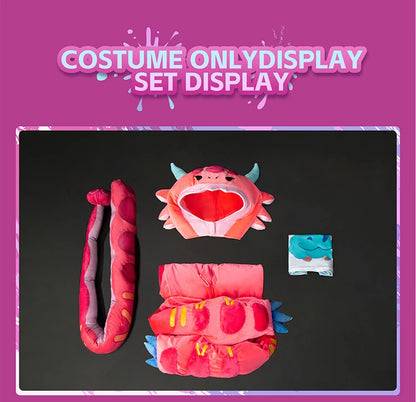 Neekoo Cosplay Costume Game Cosplay DokiDoki-R Neekoo Skin Super Fan Cosplay Women Cute Red Plush Costume Tail