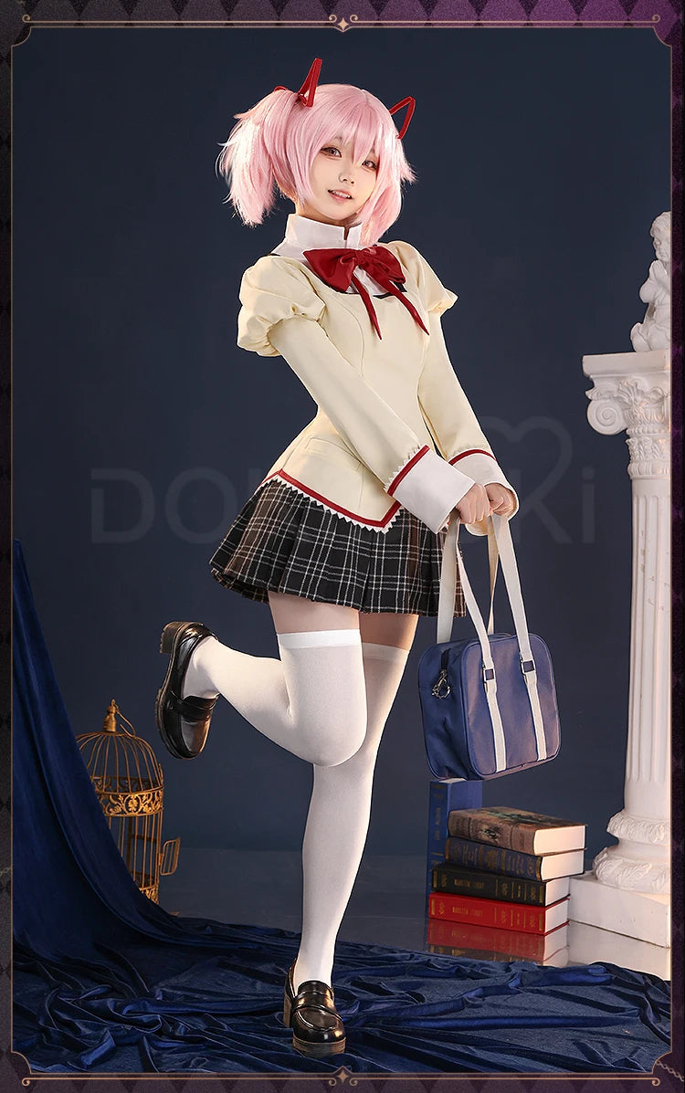 IN STOCK Madoka Akemi Tomoe Mami Cosplay Anime DokiDoki-SR Women Cute Costume Uniform