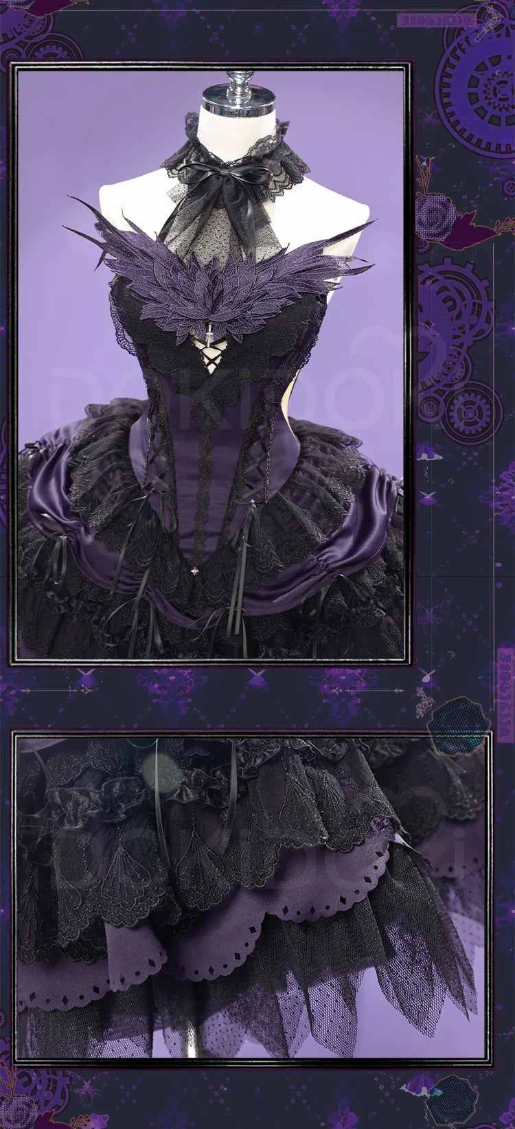 Kanamee Madokaa Homuraa Akemii Cosplay Anime DokiDoki-R Women Gothic Dress Ultimate Madokaa Halloween