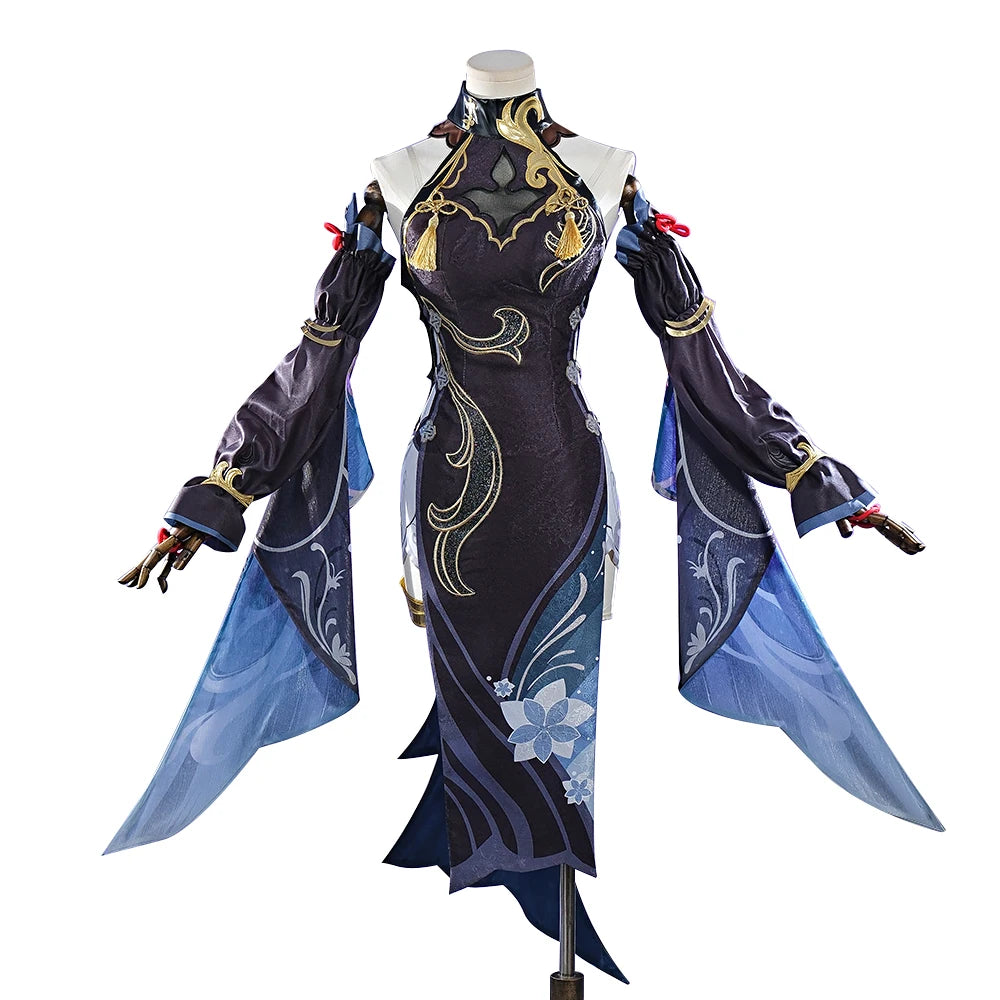 Shenhe Cosplay Costume Game Genshin Impact【XS-3XL】DokiDoki-N Shen He Skin Frostflower Dew Costume Lantern Rite Cosplay Plus Size