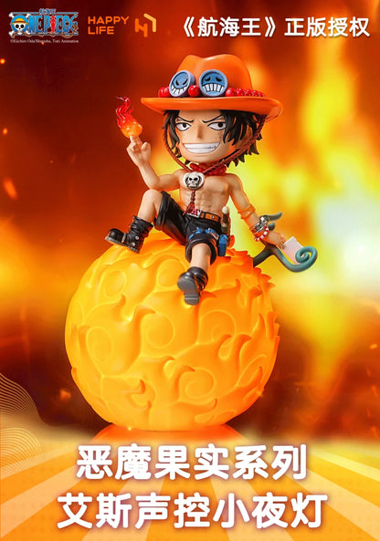 One Piece jimei Devil Fruit Serie Voice-Controlled Night Light Luffy Nico Robin Chopper Portga·D· Ace Anime Figure Desktop Model