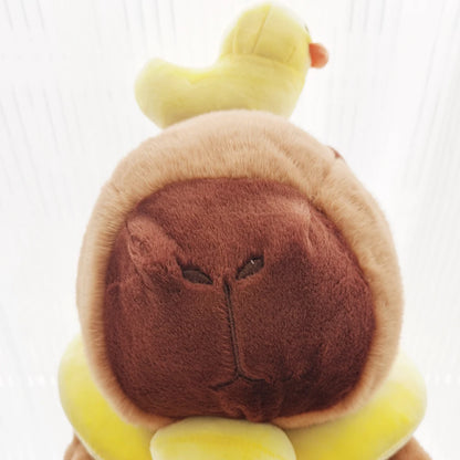 40-60cm Large Capybara Plush Toy Cute Capibara with Duck Swim Ring Kawaii Stuffed Animal Soft Toy Birthday Xmas Gift