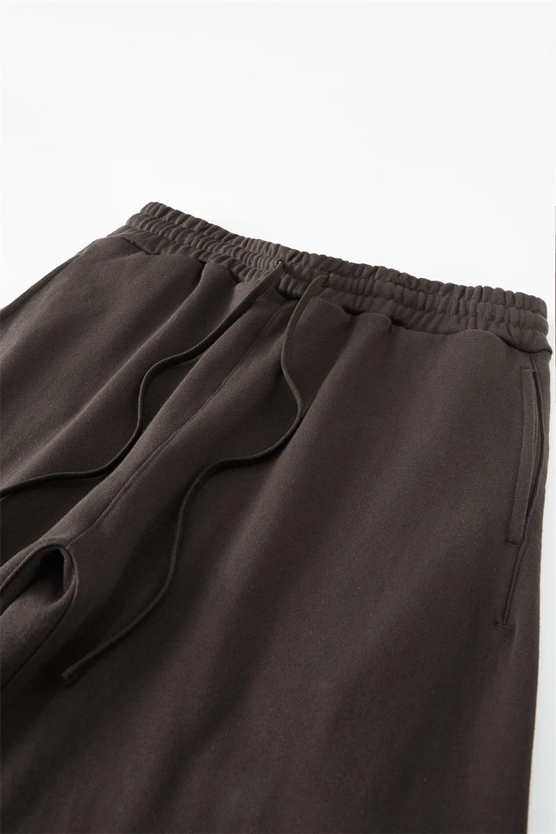 ZODF New 2025 Autumn Men's 445GSM Sweatpants Unisex High Street Soft Knitted Straight Pants Brand Streetwears Tracksuits HY0382