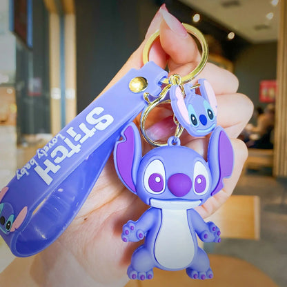 Disney Stitch Keychain Cartoon Cute Lilo & Stitch Keyrings,Durable Anime Keychains for Women Men Kids,Multi-Color Gift Ornaments
