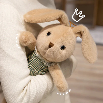Classic Style Bunny Plush Toy Wearing Plaid Skirt Cute Rabbit Soft Doll Baby Girl Sleep Companion Bedroom Decoration