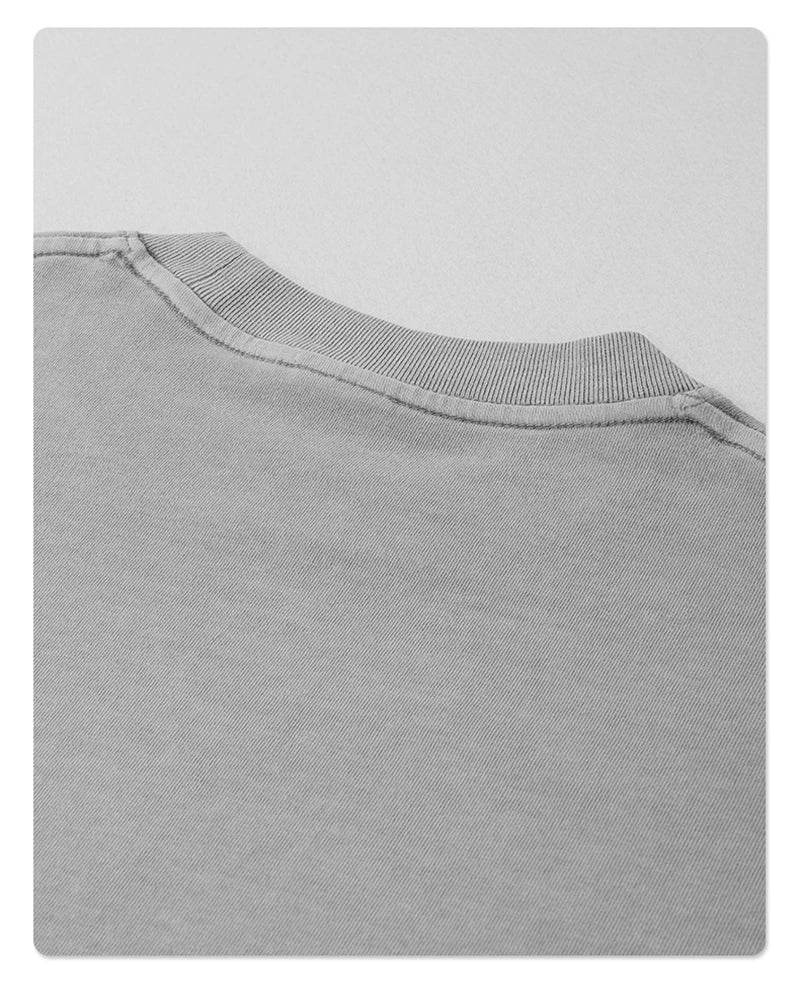 ZODF 2025 High Street Men Batik Washed Solid T Shirts Unisex Summer Loose Edge Noshrink 275gsm Cotton T-Shirt Streetwears HY0466