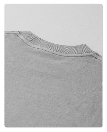 ZODF 2025 High Street Men Batik Washed Solid T Shirts Unisex Summer Loose Edge Noshrink 275gsm Cotton T-Shirt Streetwears HY0466